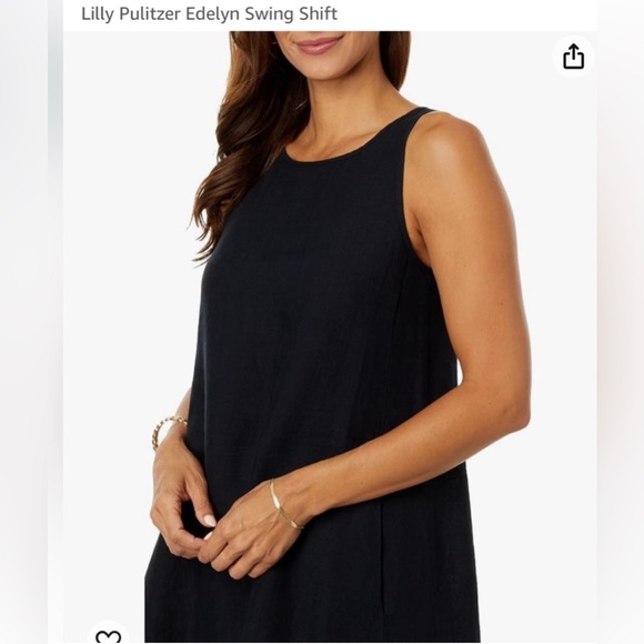 Lilly Pulitzer 100% Linen Edelyn Swing Shift Dress In Black. Size 6 - Picture 12 of 12